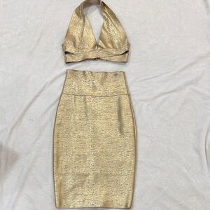 Gold Women's Skirt Set